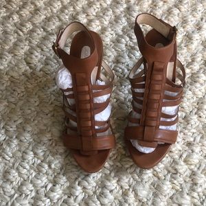 Tan heeled sandals